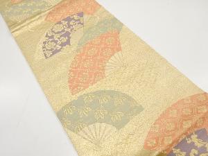 扇に花・古典柄織り出し　袋帯